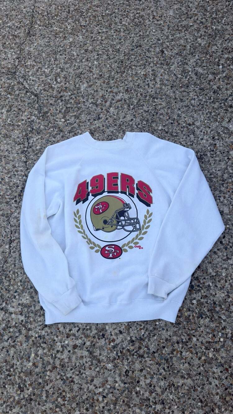 San Francisco 49ers NFL Sweatshirt Size Large White Vintage